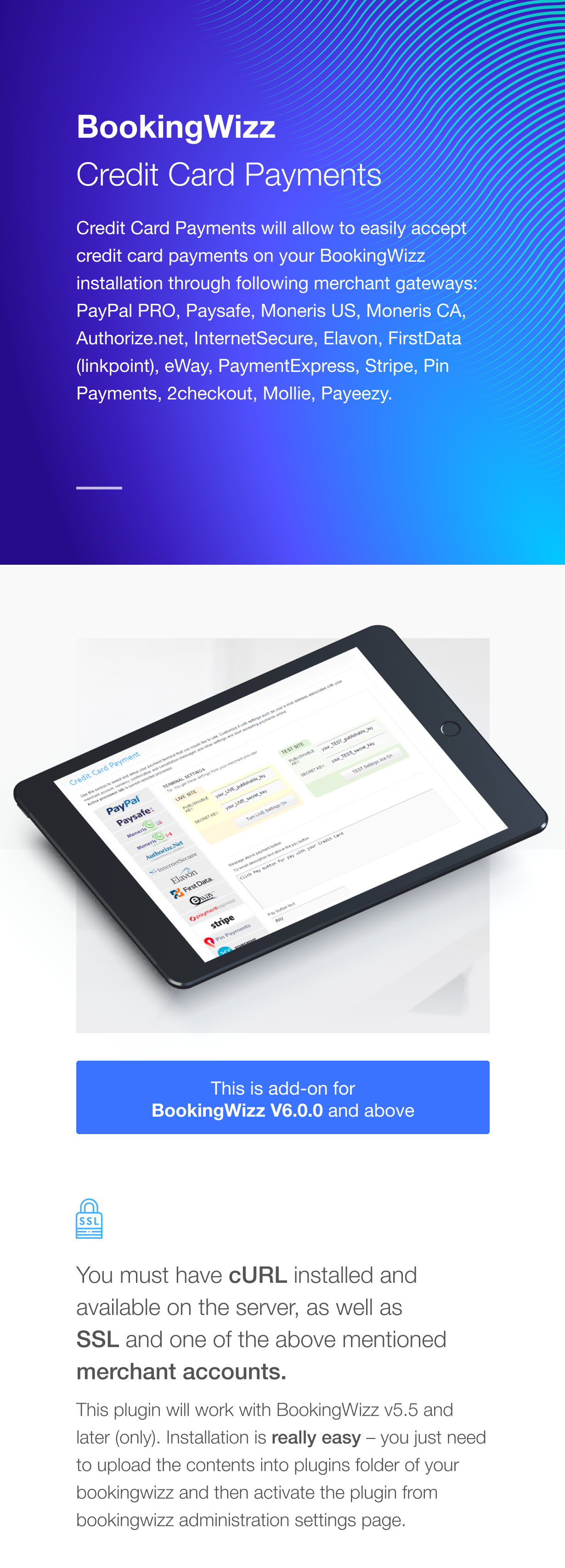 Pagamentos de cartão de crédito da BookingWizz - 1
